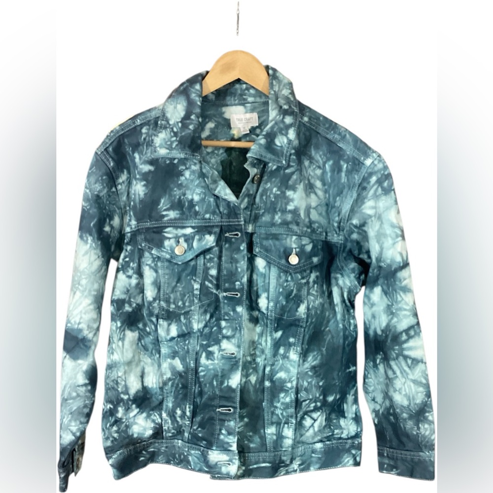 ⭐️True Craft Blue Tie-Dye Corduroy Jean Jacket Sz 0X NWOT⭐️